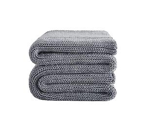L'AGRATY Couverture lestée en Tricot - 152,4 x 203,2 cm, 6,8 kg - Couverture Lourde rafraîchissante en Tricot épais pour Adultes - Couverture décorative en Tricot torsadé épais sans Perles - Lestée