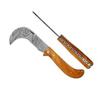 laguiole artisan 3861 Serpette Damas élégance 10 cm - Manche en teck