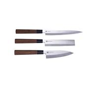 LAGUIOLE - Coffret de Couteaux de Cuisine Japonais Acier Inoxydable Découpe - Santal Rouge - Marron