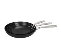 Laguiole Cuisson AirIron Set de 3 Poêles en Fonte 20/24/28 cm | Fonte légère, 20/24/28 cm, céramique sans PFOA/PFAS, fond épais 3 mm, poignées anti-chaleur, induction