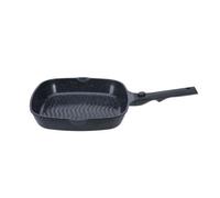 Laguiole Cuisson Grill Alizée Noir Amovible 28cm | Aluminium moulé, Revêtement Greblon® céramique, Sans PFOA/PFAS, Poignée amovible, Tous feux induction, Compatible four
