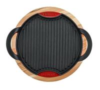 LAGUIOLE CUISSON - Grill rond en fonte rouge 28cm avec support en bois