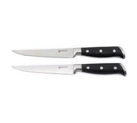LAGUIOLE CUISSON Lot de 2 Couteaux à Steak Noir 25cm avec Lame Forgée en Acier 420J2