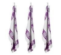 Lot de 3 torchons nid d'abeilles 50x70cm mauve - "Carré