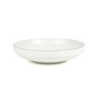 LAGUIOLE CUISSON Lot de 6 Assiettes Creuses en Porcelaine Blanc avec Liseré Argenté - Sélène - 20,8x5cm