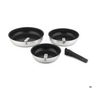 Laguiole Cuisson Set de 3 poêles inox amovible 20/24/28cm antiadhésif - Réactif