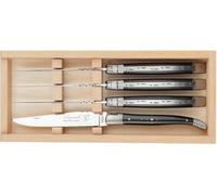 Laguiole Ensemble de couteaux à steak Prestige - 4 pièces - Acier inoxydable 2.5mm - Manche ébène