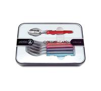 Laguiole Évolution - Coffret de 6 cuillères à café en acier inoxydable - Petites cuillères manche en ABS couleurs panachées multicolores - Set de couverts de table