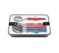 Laguiole Évolution - Coffret de 6 cuillères à soupe en acier inoxydable - Manche en ABS couleurs panachées multicolores - Set grandes cuillères de table