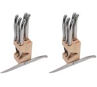 Laguiole Jean Dubost 16572 Bloc 6 Couteaux Steak Tout Inox, Argent (Lot de 2)