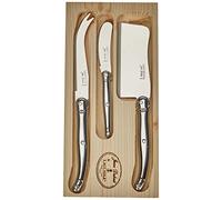Laguiole Jean Dubost 97616 Coffret de 3 Couteaux Tout Inox, 11 cm | Compatible lave-vaisselle
