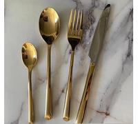 LAGUIOLE - LAGUIOLE, 40269020, Ménagère de 16 pièces, Couverts de table, Couteau, Fourchette, Cuillère, Ensemble de coutellerie, Art de la table, Fêtes, Couverts de Luxe, Jaune, Acier inoxydable