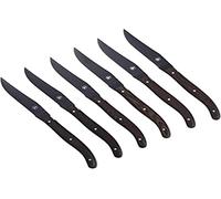 LAGUIOLE - LAGUIOLE Coffret de 6 Couteaux à Steak - Bois Wengé - Lame Noire - Acier inoxydable