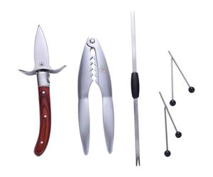 LAGUIOLE - LAGUIOLE Coffret Ustensiles Fruits de Mer Lot* 7 Pièces Acier Inoxydable Marron - Bois