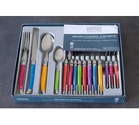 Laguiole Production - Ménagère 24 pièces multicolore - Set de couverts de table acier inox et ABS pour 6 personnes - Présentation coffret cadeau - Multicolore (L'emballage peut varier)
