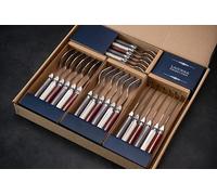 Laguiole Production - Ménagère 24 pièces - Set de couverts de table acier inox et ABS pour 6 personnes - Solidité Extrême - Compatible Lave-Vaisselle - Manche Ergonomique (GAURA)