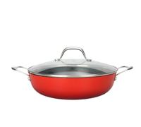 LAGUIOLE, Sauteuse en Fonte Rouge 5.5L - Rétention de Chaleur Optimale, Léger et Durable, Antiadhésif, Entretien Facile, Tous Feux, Induction, 100% Fonte, 5,5 L, Rouge