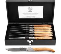 Laguiole Style de Vie Laguiole Style de Vie Set de couteaux à steak Luxury Line - 6 pièces - Chêne - Stonewash