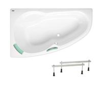 Laguna Fortuna baignoire d'angle avec pieds, 160 x 100 cm, acrylique, gauche, blanc (FO1600LPLUS-SET )