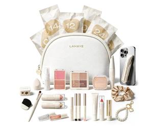 LAHAYE Calendrier de l'Avent Beauté 2026 - 24 Surprises Maquillage | Dans une trousse beauté | 24 produits de maquillage et accessoires | Beauty Box | Pour femmes et filles