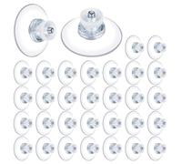 lahnao 30 Pièces Ventouses avec Filetage, Ventouse Filetées M4x10mm, Ventouses avec écrou Moleté Transparent, 30mm Ventouse Vitre en PVC Transparent pour Fenêtres, Salles de Bains et Cuisines
