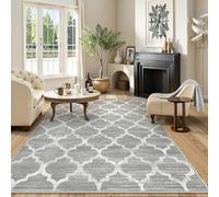 Lahome Grand Tapis marocain Lavable en Machine - Tapis antidérapant pour Salon, Chambre à Coucher, Tapis Moderne à Motif Treillis pour entrée, Bureau, Cuisine, Salle à Manger (1,5 x 2,1 m, Gris)