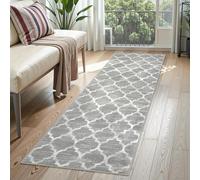 Lahome Tapis de Couloir marocain Lavable, 0,6 x 1,8 m, antidérapant pour Couloir, buanderie, Cuisine, buanderie, Couloir, entrée - Gris