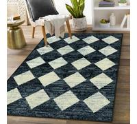 Lahome Tapis marocain en treillis - Tapis d'entrée lavable et antidérapant pour salon, tapis d'intérieur en treillis vieilli doux et résistant aux taches pour porte d'entrée, foyer, chambre à coucher,