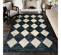 Lahome Tapis Moderne Contemporain Imitation Laine Noir 15,2 x 23,7