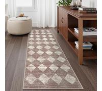 Lahome Treills - Tapis de Couloir marocain 61 x 183 cm, Beige, Lavable, Tapis de Couloir antidérapant pour Couloir, Couloir, entrée