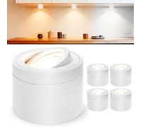 Laiebri 4x LED Spots en saillie blancs - Extra plats, orientables à 30°, Ø80 x 60 mm - Module LED 6 W 600 lm inclus, 230 V, 2700 K/4000 K/6500 K, dimmable - Spots en saillie
