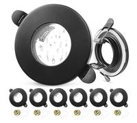 Laiebri Lot de 6 Spot LED Encastrable 230V IP65 Cadre Avec Douille GU10, Spots de Plafond Trou de Montage ø55-70mm, Rond Spots Encastrable GU10 Spot LED Salle de Bain, Noir