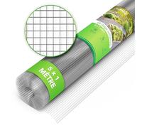 LAINFELD Treillis métallique à mailles fines | 5 x 1 m | Grille pour plate-bande surélevée avec maille de 6,3 mm | Fil de lapin | Accessoires pour parterre surélevé