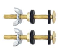 Laiton Boulons de Réservoir de Toilette Joint caoutchouc 2 pièces | Kit de Remplacement pour Cuvette Standard, Rondelles Incluses, Surface Lisse Polie, Usage Salle de Bain