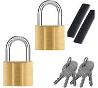 Laiton cadenas étanche 40mm set de 2 clés même ouverture hangar clôture boîte à outils