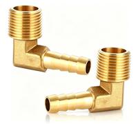 Laiton coudé à 90° Ø 12 mm fil barbelé vers raccord adaptateur de tuyau 1/2 | Raccord de tuyau coudé à 90° en laiton - 12 mm - Raccord de tuyau à visser G1/2 - Raccords barb pour eau, gaz, air