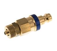 Laiton DN 5 Bleu Air Coupling Plug 4x6 mm Union Nut Double Shut-Off