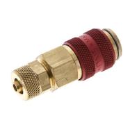 Laiton DN 5 Red Air Coupling Socket 4x6 mm Union Nut