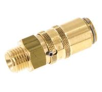 Laiton DN 6 Coupleur de moule Douille G Filets mâles 1/4 pouce Déverrouillage Protection Double Obturateur