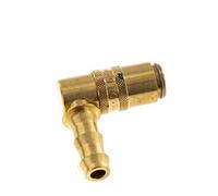 Laiton DN 6 Embout de raccord de moule 9,5 mm Pilier de tuyau Protection contre le déverrouillage Double obturation 90-deg