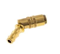 Laiton DN 6 Embout de raccord de moule 9,5 mm Pilier de tuyau Protection contre le déverrouillage Double obturation 45-deg