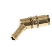 Laiton DN 6 Raccordement du moule Douille 9 mm Pilier du tuyau Protection contre le déverrouillage Double obturation 45-deg