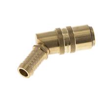 Laiton DN 9 Manchon d'accouplement de moule Prise 13 mm Pilier de tuyau Protection contre le déverrouillage Double obturation 45-deg