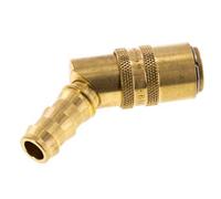 Laiton DN 9 Raccordement du moule Douille 12,7 mm Pilier du tuyau Protection contre le déverrouillage Double obturation 45-deg