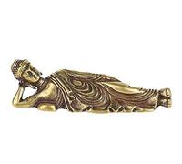 Laiton Mini Rétro Bouddha Couché Décor Statue Sculpture Figurines Objets De Collection Petit Bouddha