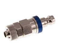 Laiton nickelé DN 5 Bleu Bouchon de raccord d'air 6x8 mm Écrou-raccord Double obturation