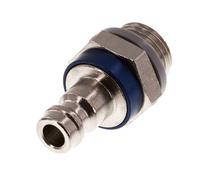 Laiton nickelé DN 5 Bouchon de raccord d'air bleu G 1/4 pouce mâle
