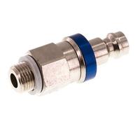 Laiton nickelé DN 5 Bouchon de raccord d'air bleu G 1/8 pouce mâle à double obturation