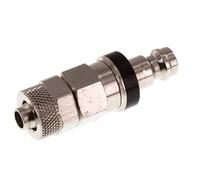 Laiton nickelé DN 5 Bouchon de raccord d'air noir Écrou-raccord 6x8 mm Double obturation