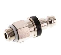 Laiton nickelé DN 5 Bouchon de raccord d'air noir G 1/8 pouce mâle à double obturation